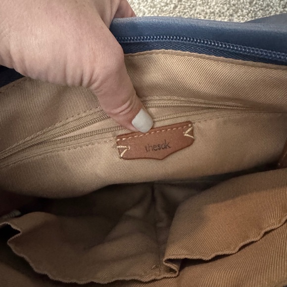 The Sak Leather Blue Embroidered Crossbody Bag - Picture 5 of 9